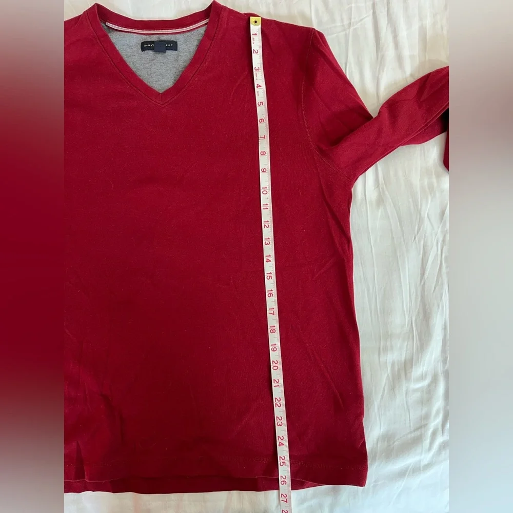 Banana Republic Men’s Red V-neck Cotton Athletic Casual Sweatshirt Size L